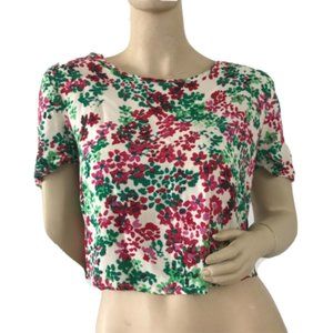 Toxik3 Women's Chopped Green Red White Short Sleeve Chopped Top Size Small "NWT"